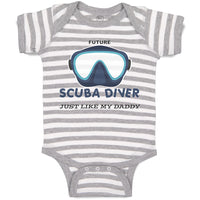 Baby Clothes Future Scuba Diver Just like My Daddy Baby Bodysuits Cotton