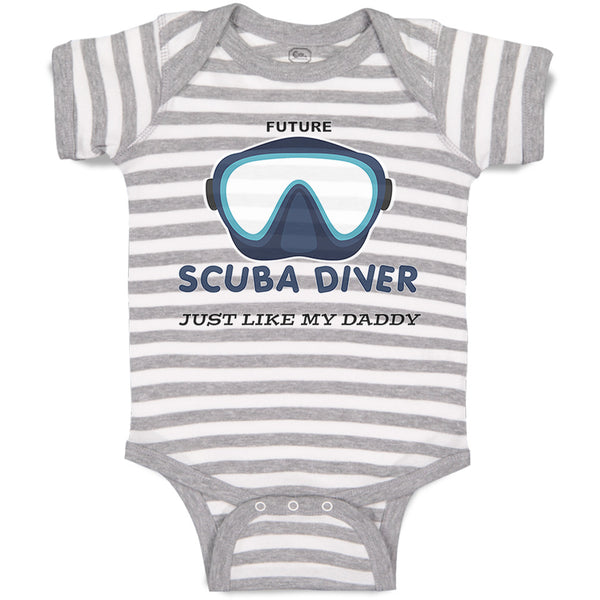 Baby Clothes Future Scuba Diver Just like My Daddy Baby Bodysuits Cotton