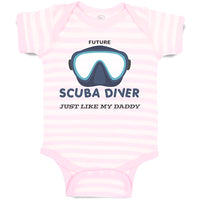 Baby Clothes Future Scuba Diver Just like My Daddy Baby Bodysuits Cotton