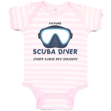 Baby Clothes Future Scuba Diver Just like My Daddy Baby Bodysuits Cotton