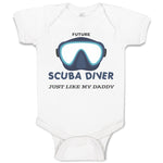 Baby Clothes Future Scuba Diver Just like My Daddy Baby Bodysuits Cotton