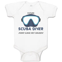 Baby Clothes Future Scuba Diver Just like My Daddy Baby Bodysuits Cotton