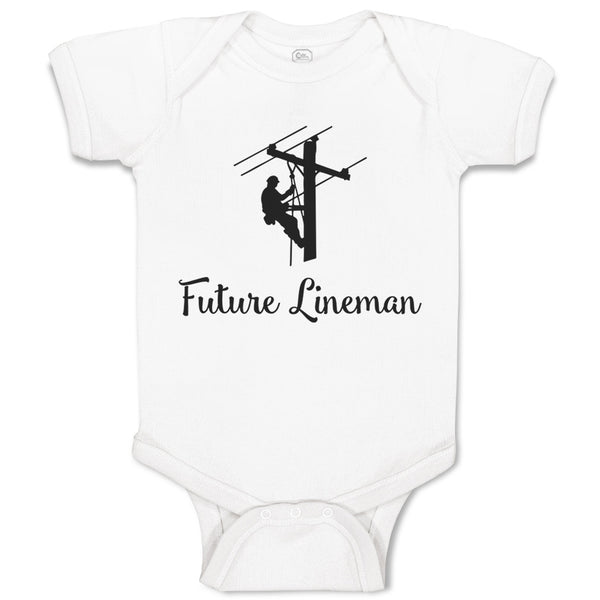 Baby Clothes Future Lineman Style C Baby Bodysuits Boy & Girl Cotton
