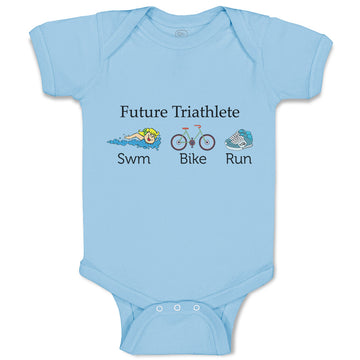 Baby Clothes Future Triathlete Swim Bike Run Baby Bodysuits Boy & Girl Cotton