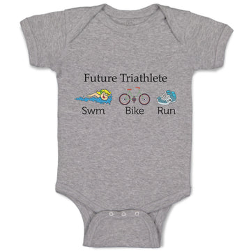 Baby Clothes Future Triathlete Swim Bike Run Baby Bodysuits Boy & Girl Cotton