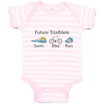 Baby Clothes Future Triathlete Swim Bike Run Baby Bodysuits Boy & Girl Cotton