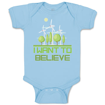 Baby Clothes I Want to Believe Funny Nerd Geek Baby Bodysuits Boy & Girl Cotton
