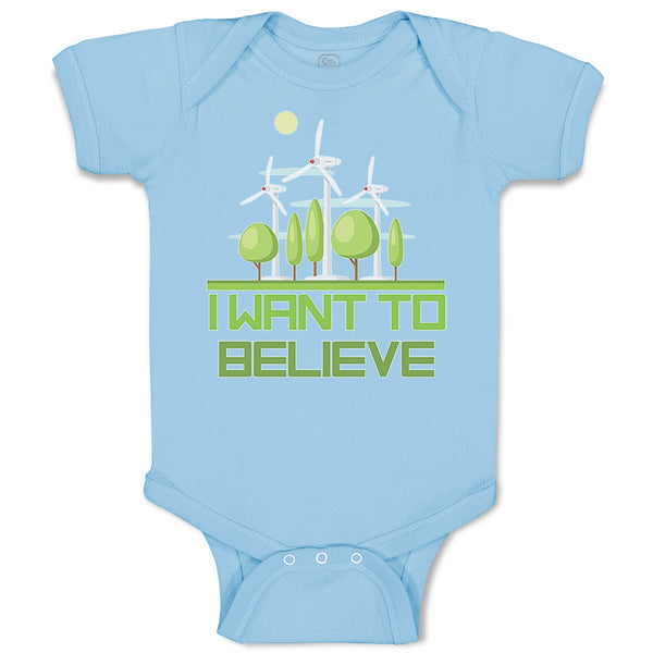Baby Clothes I Want to Believe Funny Nerd Geek Baby Bodysuits Boy & Girl Cotton