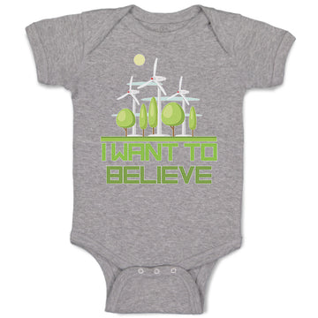 Baby Clothes I Want to Believe Funny Nerd Geek Baby Bodysuits Boy & Girl Cotton