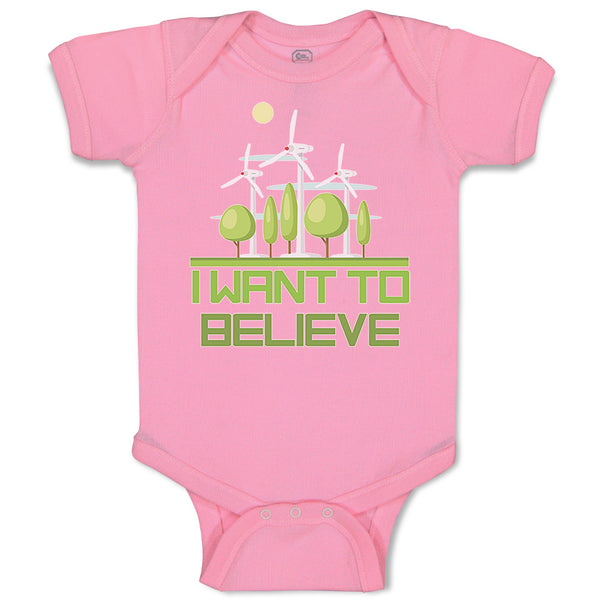 Baby Clothes I Want to Believe Funny Nerd Geek Baby Bodysuits Boy & Girl Cotton
