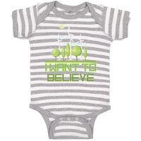 Baby Clothes I Want to Believe Funny Nerd Geek Baby Bodysuits Boy & Girl Cotton