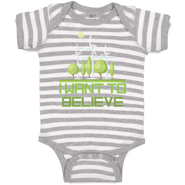 Baby Clothes I Want to Believe Funny Nerd Geek Baby Bodysuits Boy & Girl Cotton