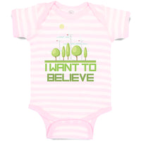 Baby Clothes I Want to Believe Funny Nerd Geek Baby Bodysuits Boy & Girl Cotton