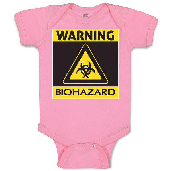 Baby Clothes Warning Biohazard Funny Nerd Geek Baby Bodysuits Boy & Girl Cotton