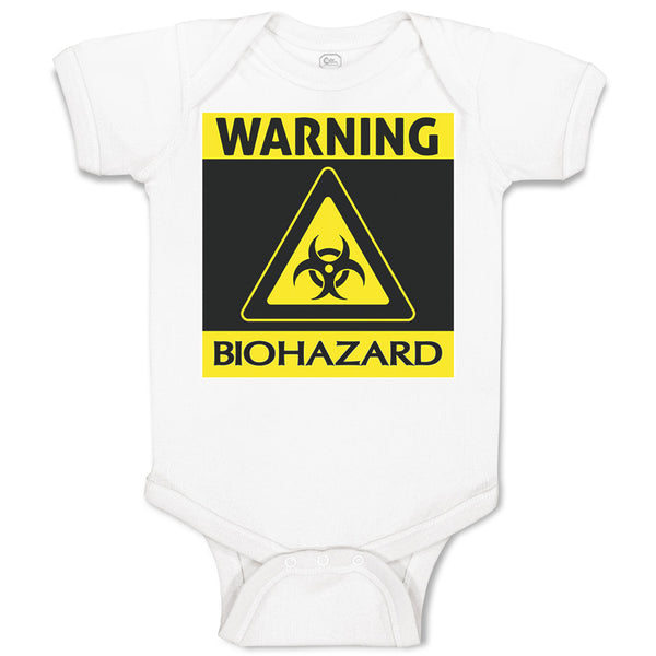 Baby Clothes Warning Biohazard Funny Nerd Geek Baby Bodysuits Boy & Girl Cotton