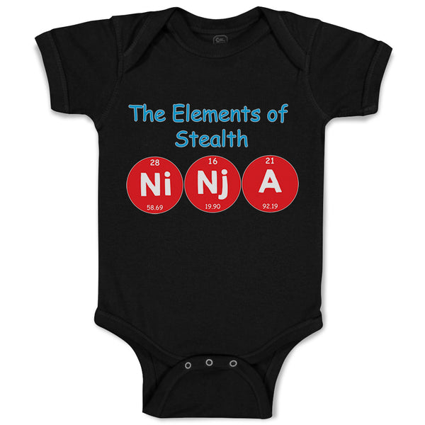 Baby Clothes The Elements of Stealth Ni Nj A Geek Funny Nerd Geek Baby Bodysuits