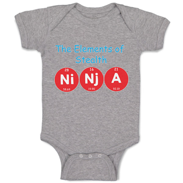 Baby Clothes The Elements of Stealth Ni Nj A Geek Funny Nerd Geek Baby Bodysuits