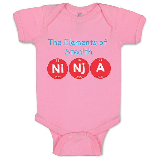 Baby Clothes The Elements of Stealth Ni Nj A Geek Funny Nerd Geek Baby Bodysuits