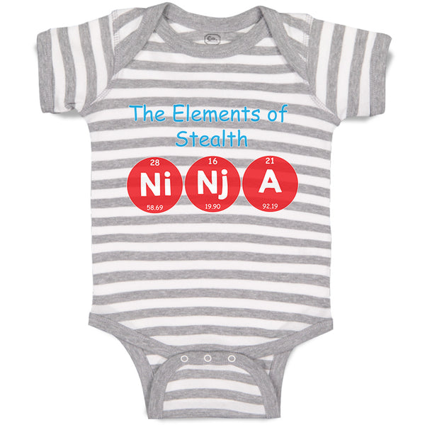 Baby Clothes The Elements of Stealth Ni Nj A Geek Funny Nerd Geek Baby Bodysuits