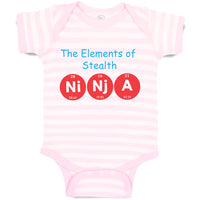 Baby Clothes The Elements of Stealth Ni Nj A Geek Funny Nerd Geek Baby Bodysuits