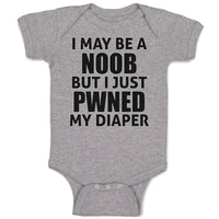 Baby Clothes I May Be A Noob but I Just Pwned My Diaper Funny Nerd Geek Cotton