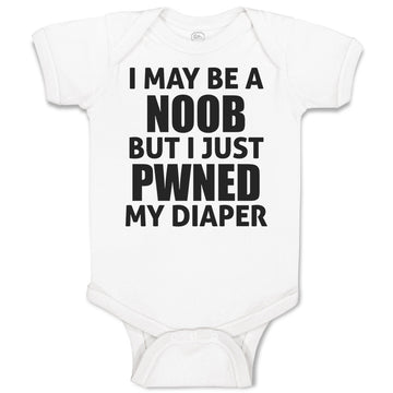 Baby Clothes I May Be A Noob but I Just Pwned My Diaper Funny Nerd Geek Cotton