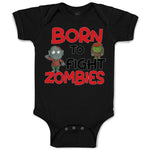 Baby Clothes Born to Fight Zombies Funny Nerd Geek Baby Bodysuits Cotton