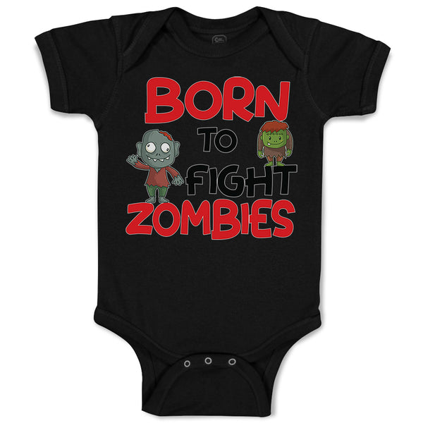 Baby Clothes Born to Fight Zombies Funny Nerd Geek Baby Bodysuits Cotton