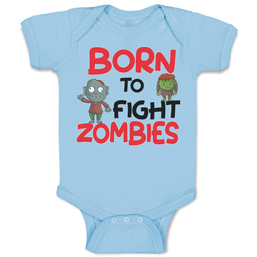 Baby Clothes Born to Fight Zombies Funny Nerd Geek Baby Bodysuits Cotton