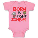 Baby Clothes Born to Fight Zombies Funny Nerd Geek Baby Bodysuits Cotton