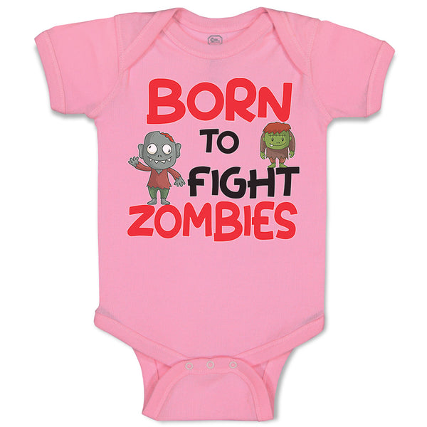 Baby Clothes Born to Fight Zombies Funny Nerd Geek Baby Bodysuits Cotton