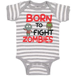 Baby Clothes Born to Fight Zombies Funny Nerd Geek Baby Bodysuits Cotton