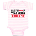 Baby Clothes I'M Proof That Nerds Get Laid Funny Nerd Geek Baby Bodysuits Cotton