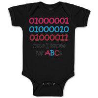 Baby Clothes 01000001010 Now I Know My Abc Funny Nerd Geek Baby Bodysuits Cotton