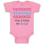 Baby Clothes 01000001010 Now I Know My Abc Funny Nerd Geek Baby Bodysuits Cotton