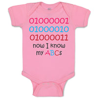 Baby Clothes 01000001010 Now I Know My Abc Funny Nerd Geek Baby Bodysuits Cotton