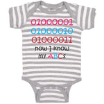 Baby Clothes 01000001010 Now I Know My Abc Funny Nerd Geek Baby Bodysuits Cotton