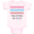 Baby Clothes 01000001010 Now I Know My Abc Funny Nerd Geek Baby Bodysuits Cotton