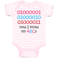 Baby Clothes 01000001010 Now I Know My Abc Funny Nerd Geek Baby Bodysuits Cotton