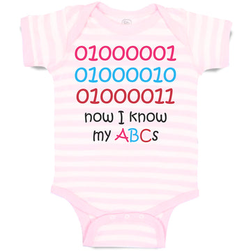 Baby Clothes 01000001010 Now I Know My Abc Funny Nerd Geek Baby Bodysuits Cotton