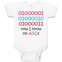 Baby Clothes 01000001010 Now I Know My Abc Funny Nerd Geek Baby Bodysuits Cotton