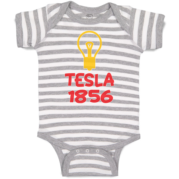 Baby Clothes Tesla 1856 Funny Nerd Geek Baby Bodysuits Boy & Girl Cotton