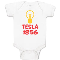 Baby Clothes Tesla 1856 Funny Nerd Geek Baby Bodysuits Boy & Girl Cotton