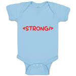 Baby Clothes Strong Funny Nerd Geek A Baby Bodysuits Boy & Girl Cotton