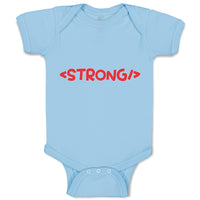 Baby Clothes Strong Funny Nerd Geek A Baby Bodysuits Boy & Girl Cotton