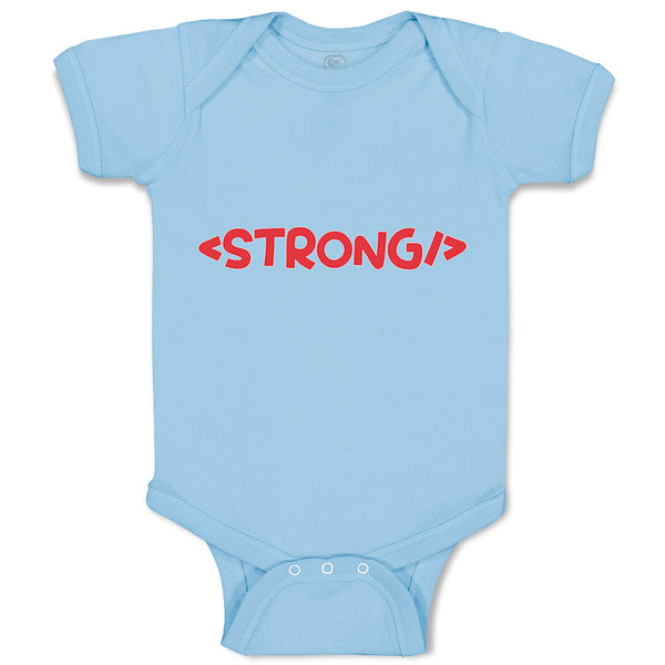 Baby Clothes Strong Funny Nerd Geek A Baby Bodysuits Boy & Girl Cotton