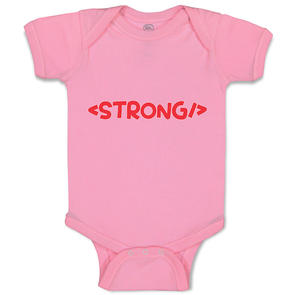 Baby Clothes Strong Funny Nerd Geek A Baby Bodysuits Boy & Girl Cotton