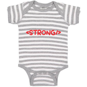 Baby Clothes Strong Funny Nerd Geek A Baby Bodysuits Boy & Girl Cotton