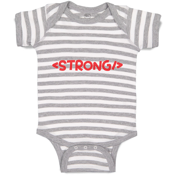 Baby Clothes Strong Funny Nerd Geek A Baby Bodysuits Boy & Girl Cotton