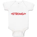 Baby Clothes Strong Funny Nerd Geek A Baby Bodysuits Boy & Girl Cotton